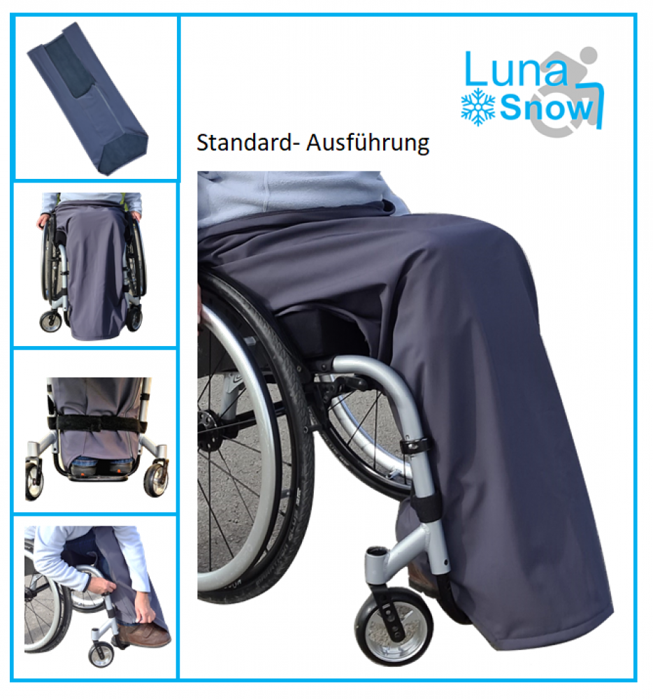 Vosara-Onlineshop Das Vorspannrad macht aus deinem Rollstuhl einen transportablen  Allround Rollstuhl und Geländerollstuhl - LunaSnow Beindecke für  Rollstuhlfahrer